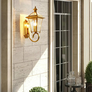 Outdoor Waterproof Gold Lantern Wall Sconce Zawala Image - 3