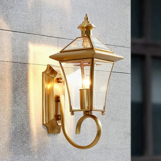 Outdoor Waterproof Gold Lantern Wall Sconce Zawala Image - 5