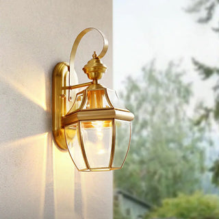 Outdoor Waterproof Gold Lantern Wall Sconce Zawala Image - 6
