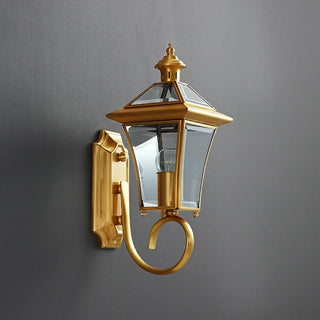 Outdoor Waterproof Gold Lantern Wall Sconce Zawala Image - 8