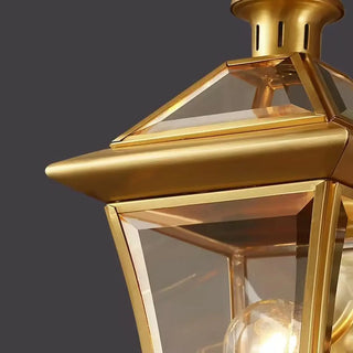 Outdoor Waterproof Gold Lantern Wall Sconce Zawala Image - 9
