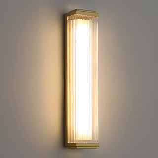 Outdoor Waterproof Ribbed Gold Vertical Wall Sconce Zawala Image - 12