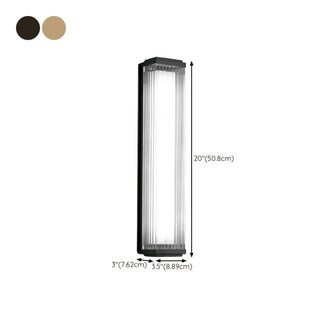 Outdoor Waterproof Ribbed Gold Vertical Wall Sconce Zawala #size