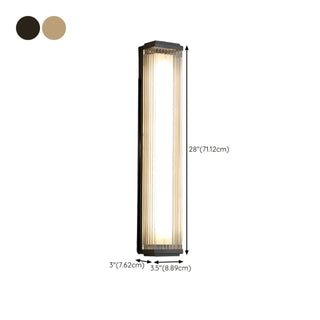 Outdoor Waterproof Ribbed Gold Vertical Wall Sconce Zawala Image - 22