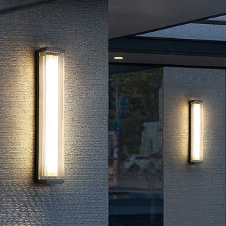 Outdoor Waterproof Ribbed Gold Vertical Wall Sconce Zawala Image - 3