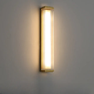 Outdoor Waterproof Ribbed Gold Vertical Wall Sconce Zawala Image - 4