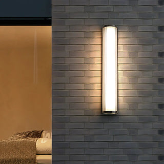 Outdoor Waterproof Ribbed Gold Vertical Wall Sconce Zawala Image - 8