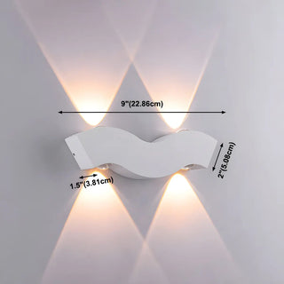 ZOWALA - Creative White Wave Geometric Aluminum LED Wall Light Image - 14