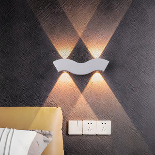 ZOWALA - Creative White Wave Geometric Aluminum LED Wall Light Image - 4