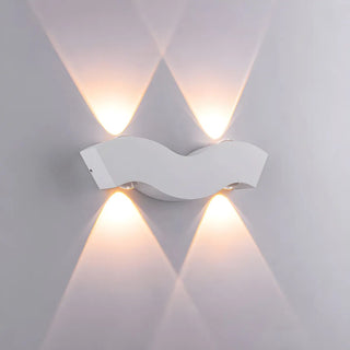 ZOWALA - Creative White Wave Geometric Aluminum LED Wall Light Image - 7