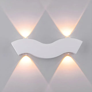 ZOWALA - Creative White Wave Geometric Aluminum LED Wall Light Image - 8