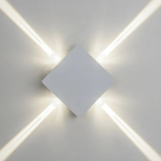 Trendy White Geometric Round Metal Exterior Wall Light Image - 11