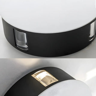 Trendy White Geometric Round Metal Exterior Wall Light Image - 14