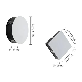 Trendy White Geometric Round Metal Exterior Wall Light #size