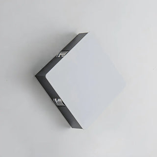 Trendy White Geometric Round Metal Exterior Wall Light Image - 3