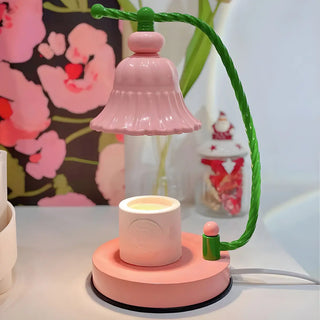 Contemporary Pink Flower Geometric Metal Table Lamp Zawala Image - 3