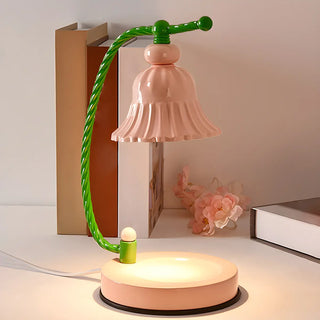 Contemporary Pink Flower Geometric Metal Table Lamp Zawala Image - 4
