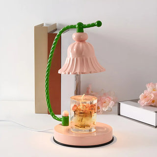 Contemporary Pink Flower Geometric Metal Table Lamp Zawala Image - 5