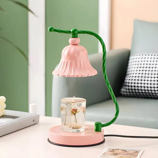 Contemporary Pink Flower Geometric Metal Table Lamp Zawala Image - 7