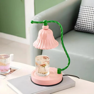 Contemporary Pink Flower Geometric Metal Table Lamp Zawala Image - 8