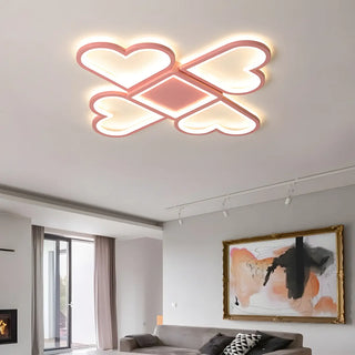 Black Square 4-Loving Heart Shape LED Flush Mount Light Zawala Image - 1
