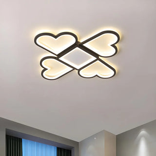 Black Square 4-Loving Heart Shape LED Flush Mount Light Zawala Image - 2