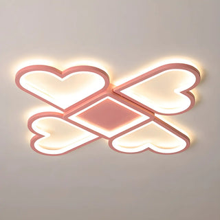 Black Square 4-Loving Heart Shape LED Flush Mount Light Zawala Image - 5
