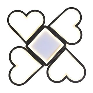 Black Square 4-Loving Heart Shape LED Flush Mount Light Zawala Image - 7