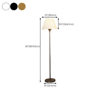 Bedside Simple Black Floor Lamp with Pleated Shade Zawala #size