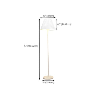 Bedside Simple Black Floor Lamp with Pleated Shade Zawala Image - 13
