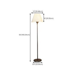 Bedside Simple Black Floor Lamp with Pleated Shade Zawala Image - 14