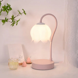Plug-In Pink Lily of the Valley Bedside Table Lamp Zawala Image - 1