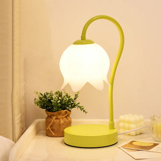 Plug-In Pink Lily of the Valley Bedside Table Lamp Zawala Image - 2