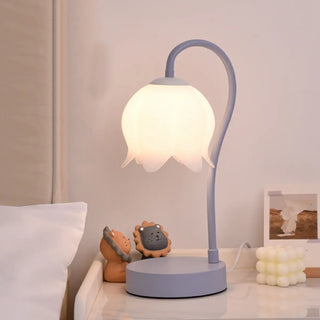 Plug-In Pink Lily of the Valley Bedside Table Lamp Zawala Image - 4