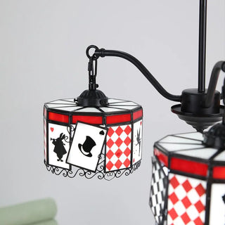 ZOWALA - Cylinder Poker Glass 3-Light Red Kids Room Chandelier Image - 11