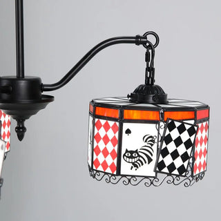 ZOWALA - Cylinder Poker Glass 3-Light Red Kids Room Chandelier Image - 12
