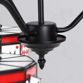 ZOWALA - Cylinder Poker Glass 3-Light Red Kids Room Chandelier Image - 8