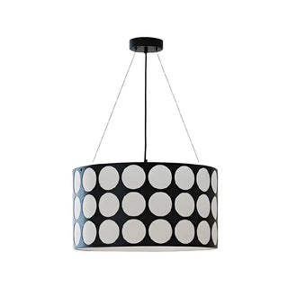 ZOWALA - Polka Dots Black Adjustable Height Drum Chandelier Image - 10