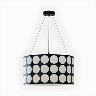 ZOWALA - Polka Dots Black Adjustable Height Drum Chandelier Image - 11