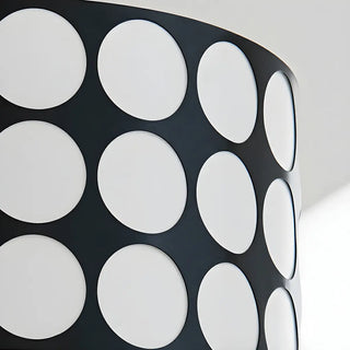 ZOWALA - Polka Dots Black Adjustable Height Drum Chandelier Image - 13