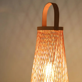 Creative Hand-Woven Bamboo Cage Shade Wooden Table Lamp Zawala Image - 10