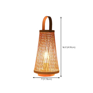 Creative Hand-Woven Bamboo Cage Shade Wooden Table Lamp Zawala #size