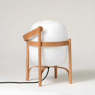 Portable Globe Wooden Frame LED Cestita Floor Lamp Zawala Image - 12