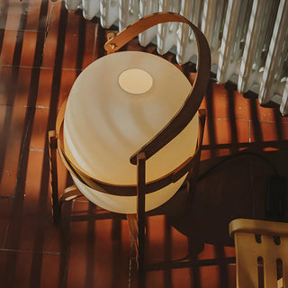Portable Globe Wooden Frame LED Cestita Floor Lamp Zawala Image - 3