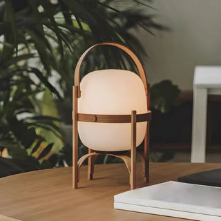 Portable Globe Wooden Frame LED Cestita Floor Lamp Zawala Image - 4