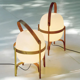Portable Globe Wooden Frame LED Cestita Floor Lamp Zawala Image - 6
