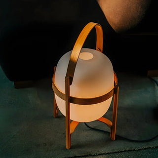 Portable Globe Wooden Frame LED Cestita Floor Lamp Zawala Image - 8