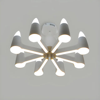 ZOWALA - White Conical Nordic Round Angular LED Chandelier Image - 2