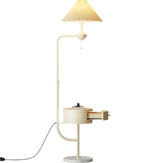 Modern Trendy White Dome Floor Lamp with Storage Zawala Image - 12