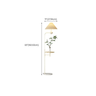 Modern Trendy White Dome Floor Lamp with Storage Zawala Image - 14